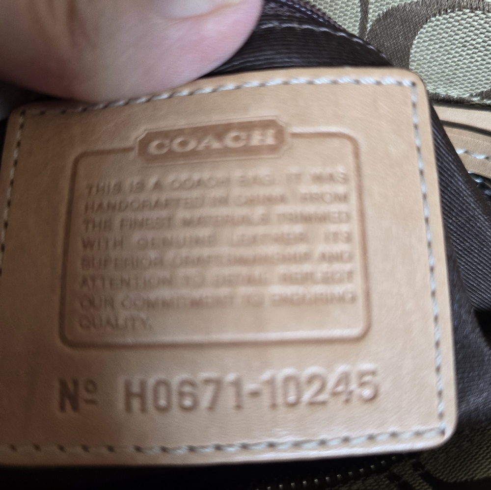Coach Hampton Signature Canvas Satchel with Tan Leather Trim - Picture 4 of 5